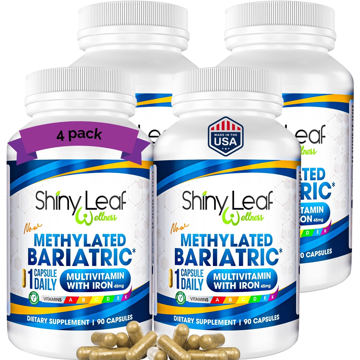 Methylated Bariatric Multivitamin with 45mg Iron One Daily Capsule