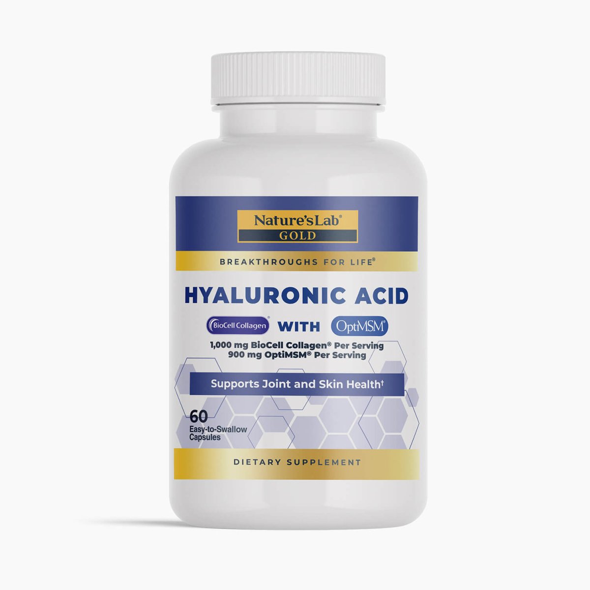 Nature’s Lab Hyaluronic Acid BioCell Collagen MSM 60 Capsules