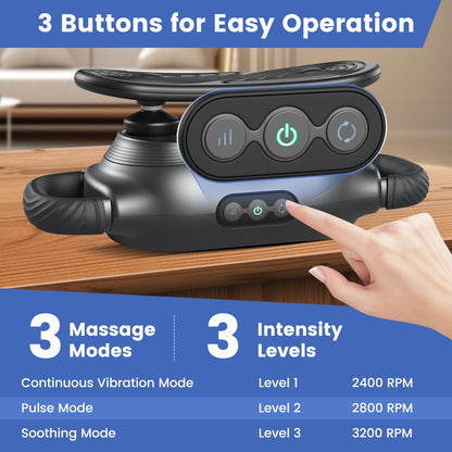 Deep Tissue Massage Gun with 3 Heads 3 Modes Black