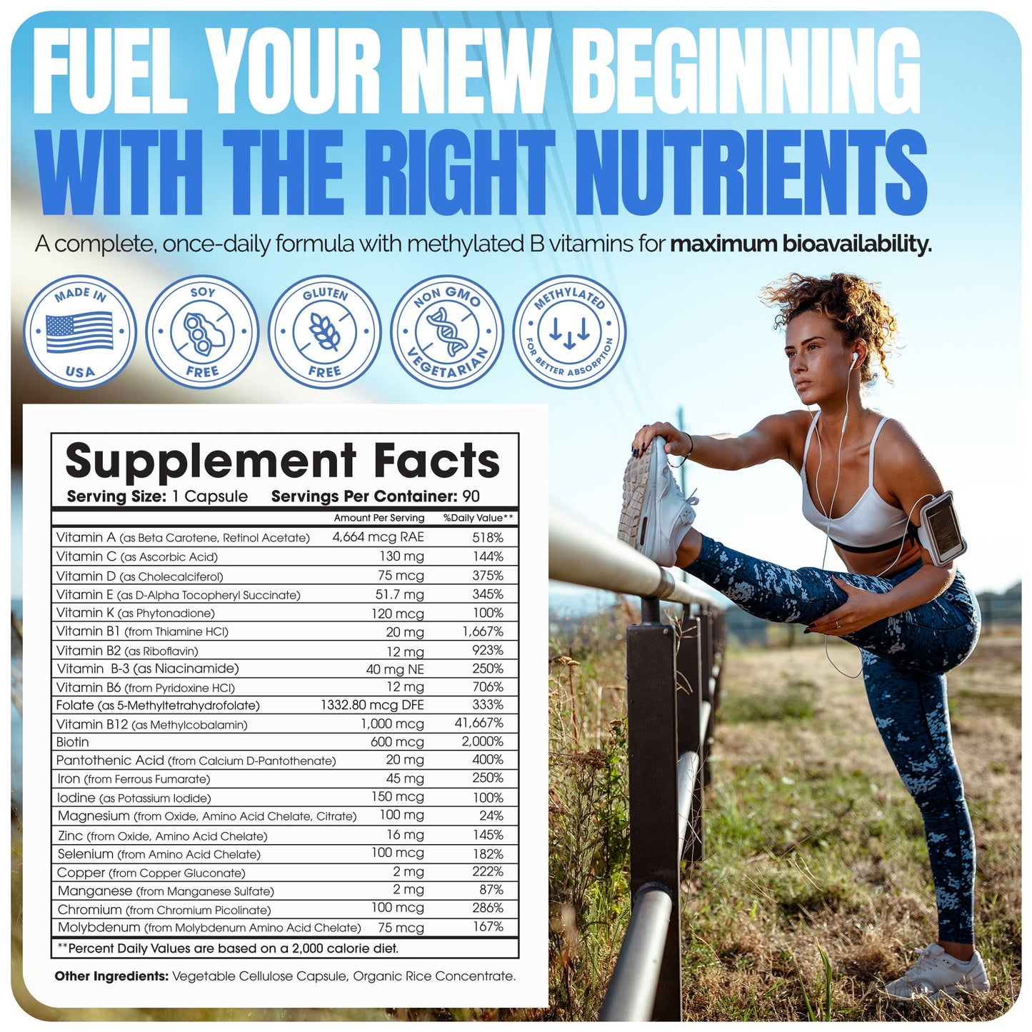 Methylated Bariatric Multivitamin with 45mg Iron One Daily Capsule