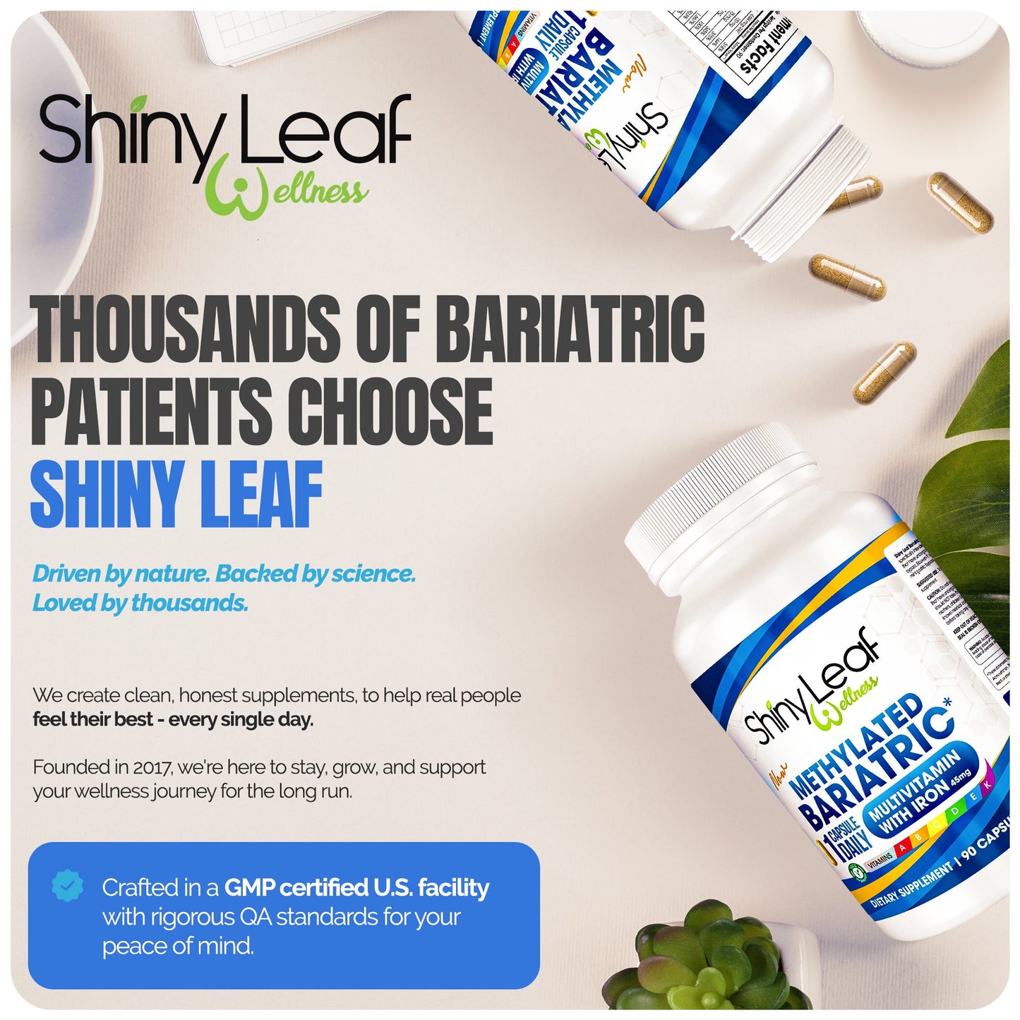 Methylated Bariatric Multivitamin with 45mg Iron One Daily Capsule