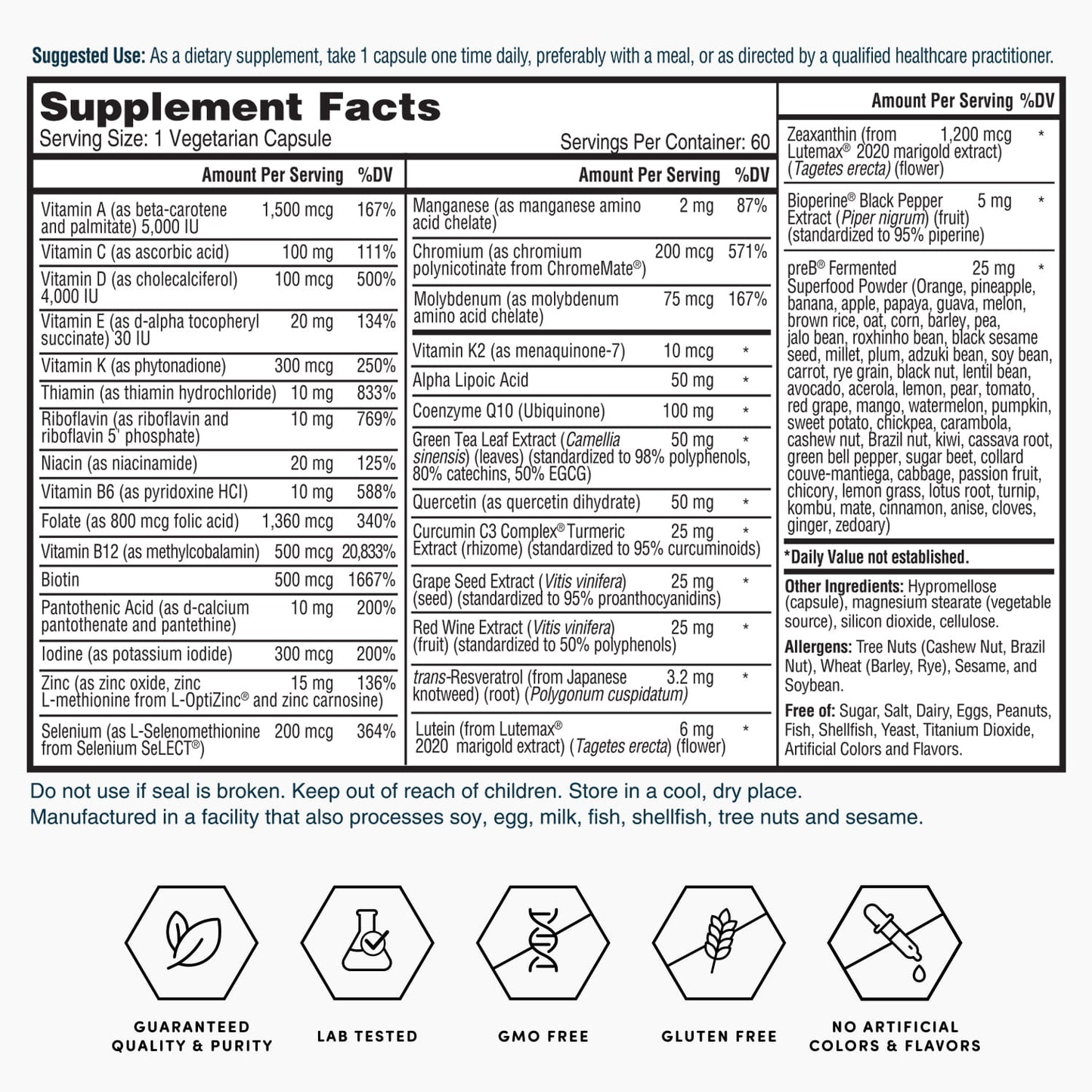 Nature’s Lab Gold One Daily Multivitamin Complete Nutrition Formula