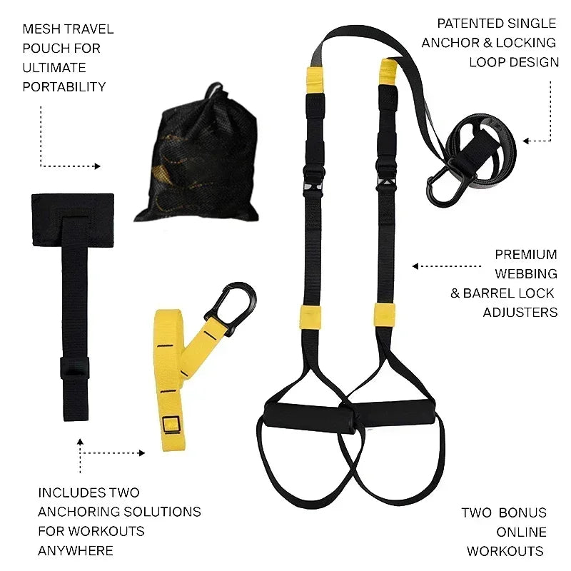 Adjustable Suspension Training Belt Multi-Purpose Strength Workout System