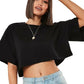 New Sport T-Shirt: Loose Cotton Crop Top for Dance & Gym