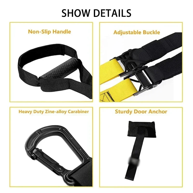 Adjustable Suspension Training Belt Multi-Purpose Strength Workout System
