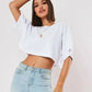 New Sport T-Shirt: Loose Cotton Crop Top for Dance & Gym