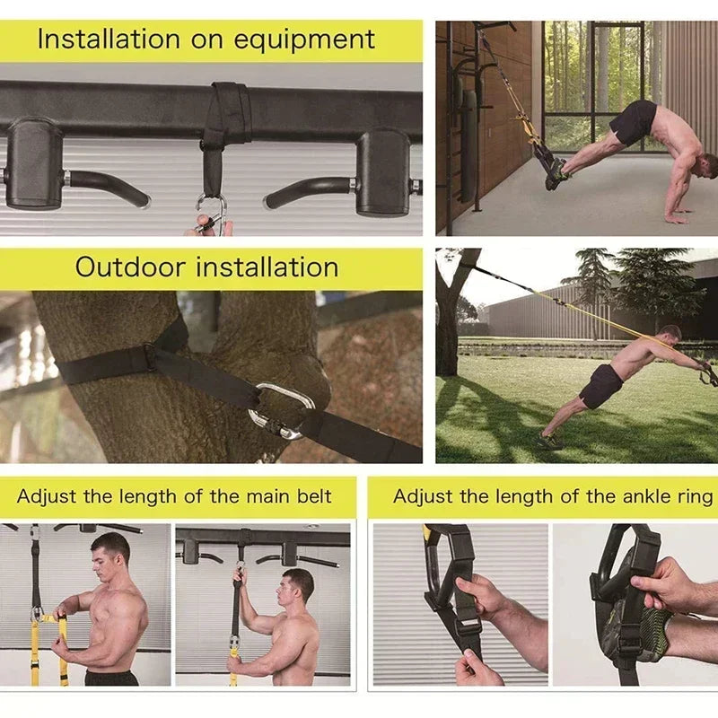 Adjustable Suspension Training Belt Multi-Purpose Strength Workout System
