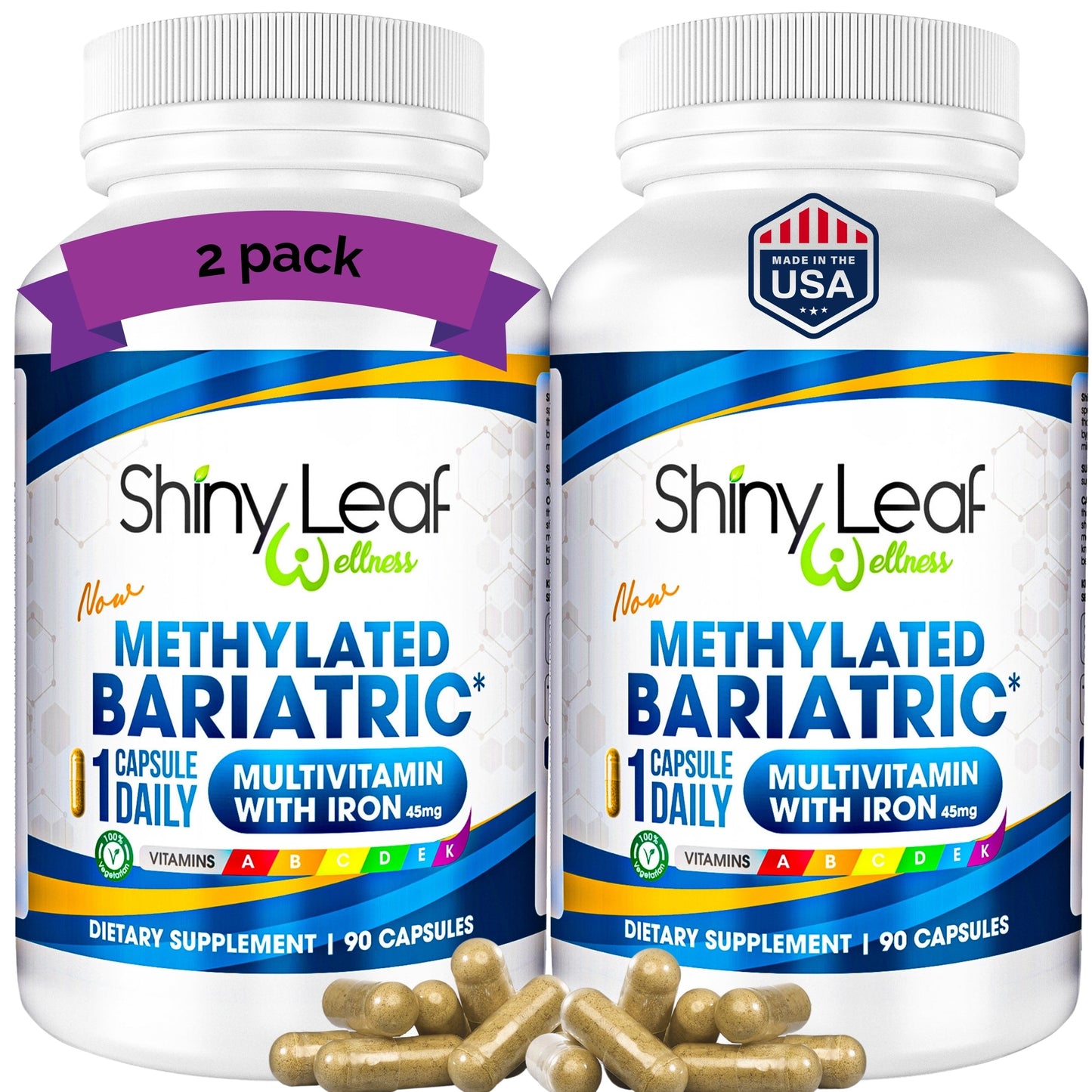 Methylated Bariatric Multivitamin with 45mg Iron One Daily Capsule