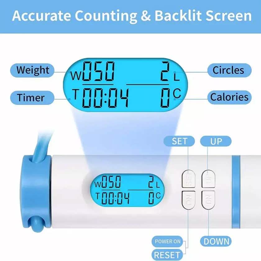 Cordless Weighted Jump Rope Smart Digital Skipping Rope Counter