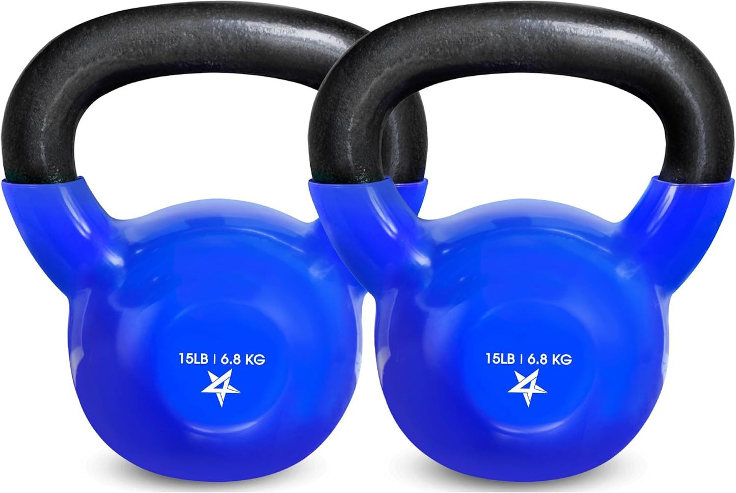 Vinyl Coated Cast Iron Kettlebell 5–100LB Home Strength Training
