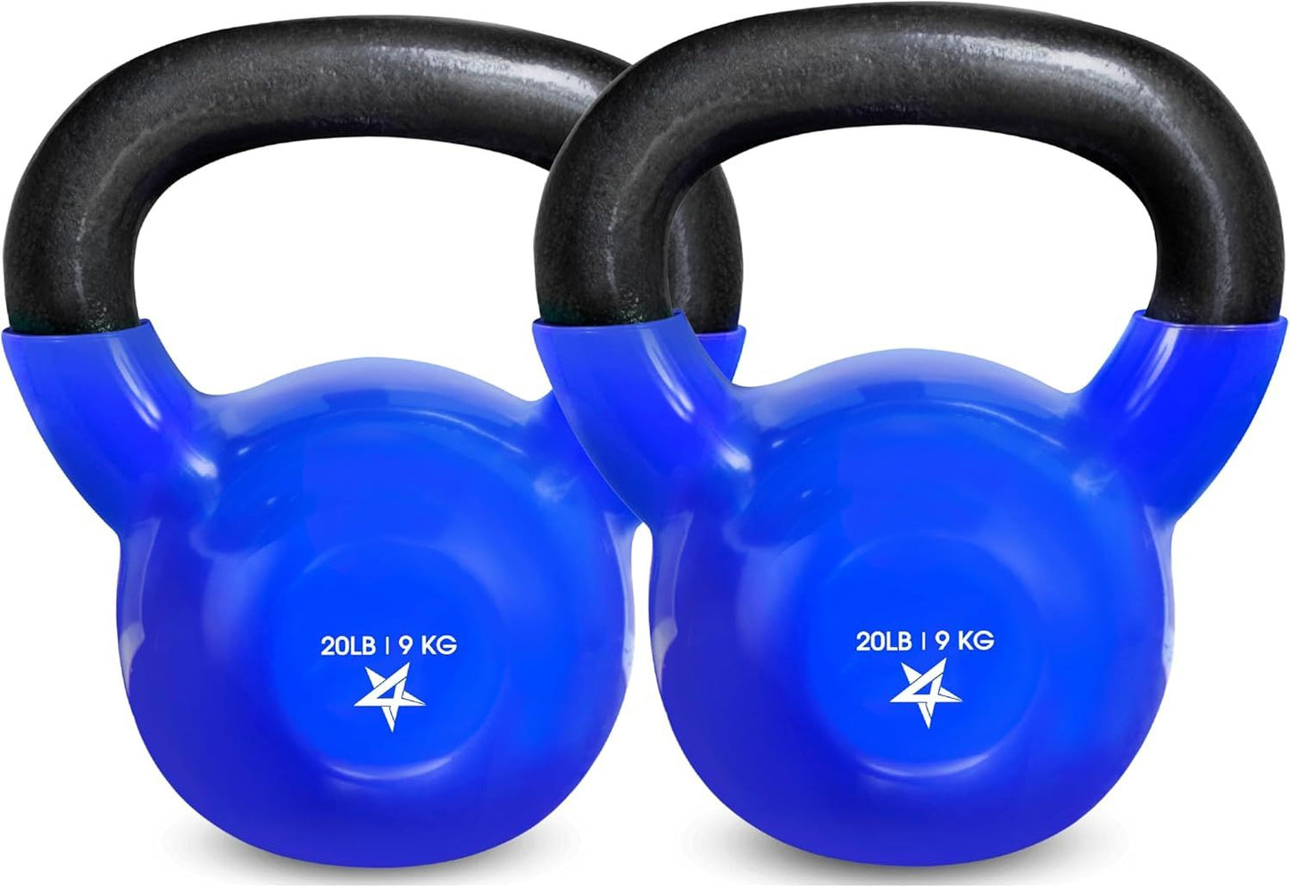 Vinyl Coated Cast Iron Kettlebell 5–100LB Home Strength Training