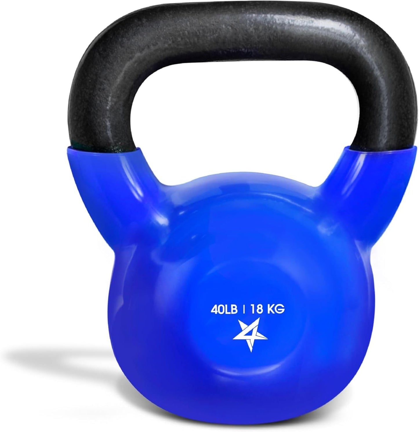 Vinyl Coated Cast Iron Kettlebell 5–100LB Home Strength Training