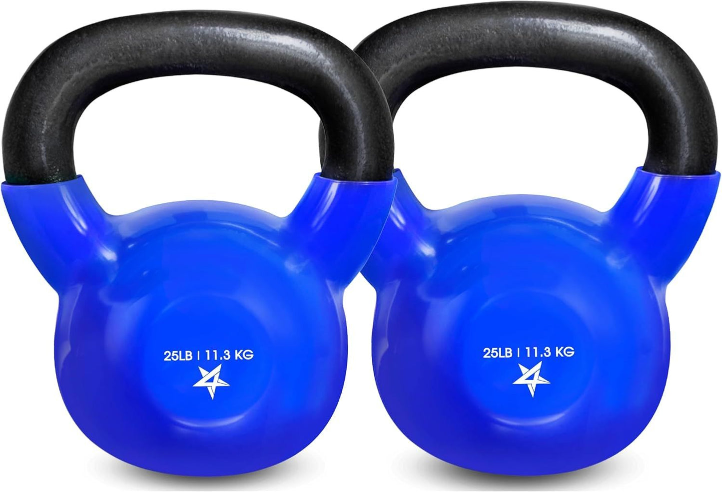 Vinyl Coated Cast Iron Kettlebell 5–100LB Home Strength Training