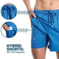Men’s Premium Compression-Lined Hybrid Shorts – Black Onyx