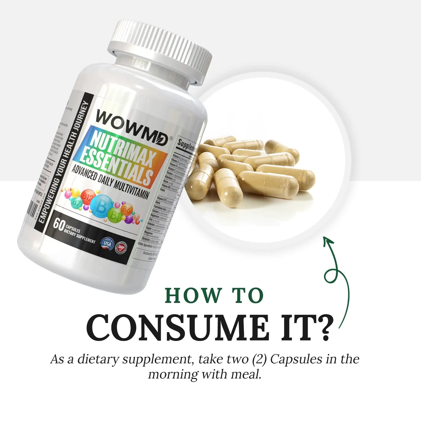 NutriMax Essentials Advanced Daily Multivitamin Health Wellness Support Formula
