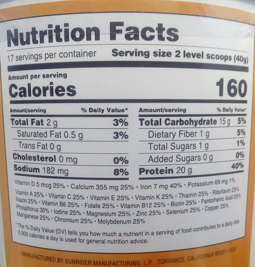 Protein Plus Sunrider Unique Protein Powder Fitness Nutrition