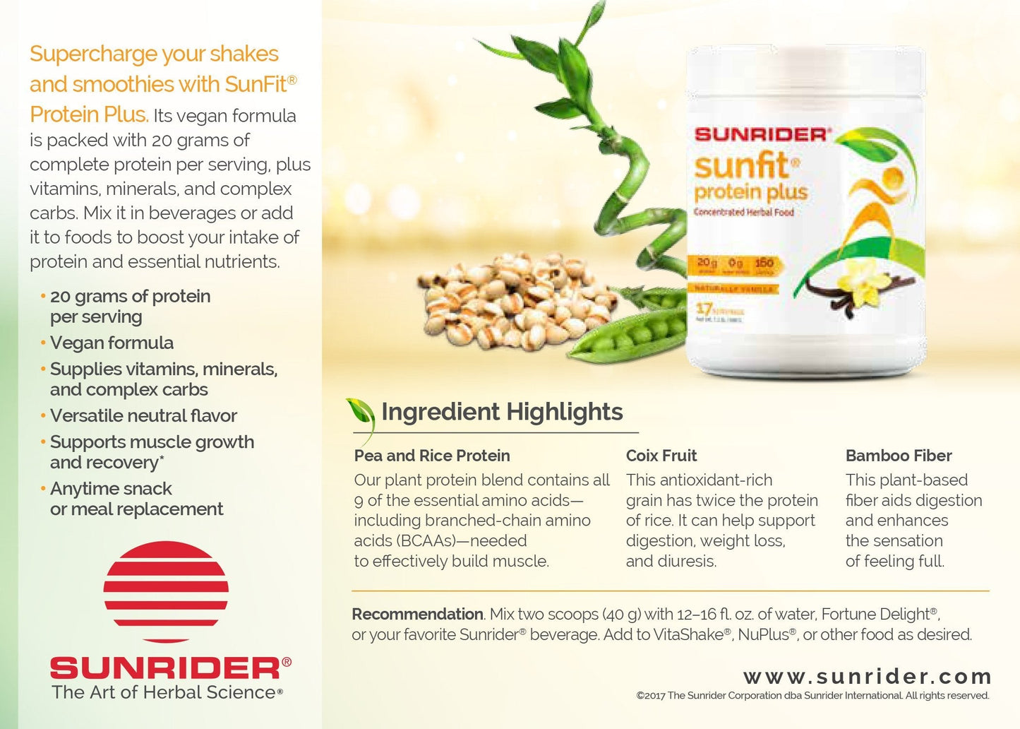 Protein Plus Sunrider Unique Protein Powder Fitness Nutrition