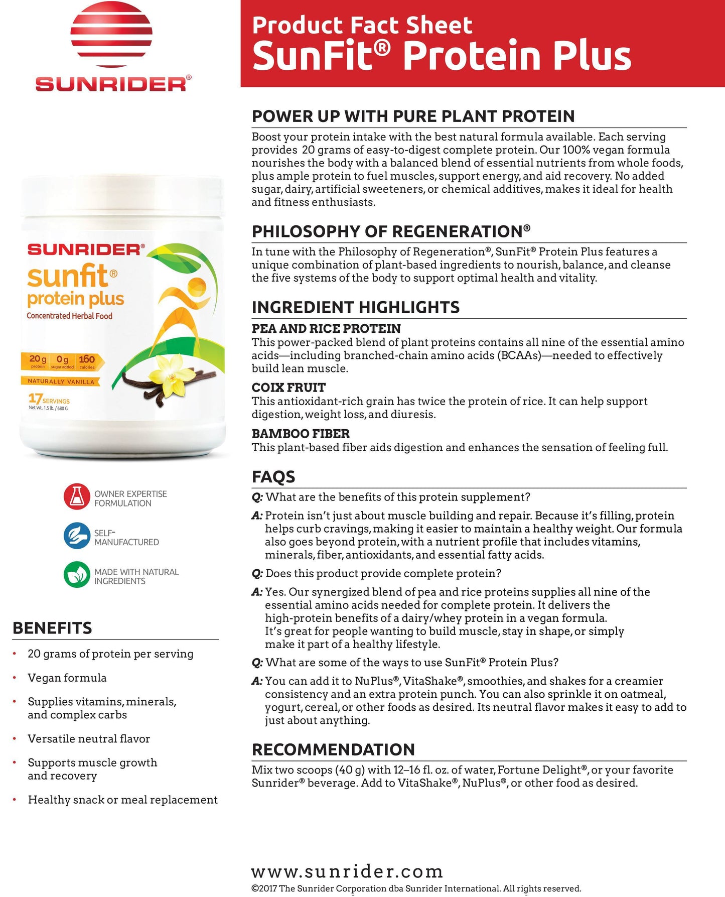 Protein Plus Sunrider Unique Protein Powder Fitness Nutrition
