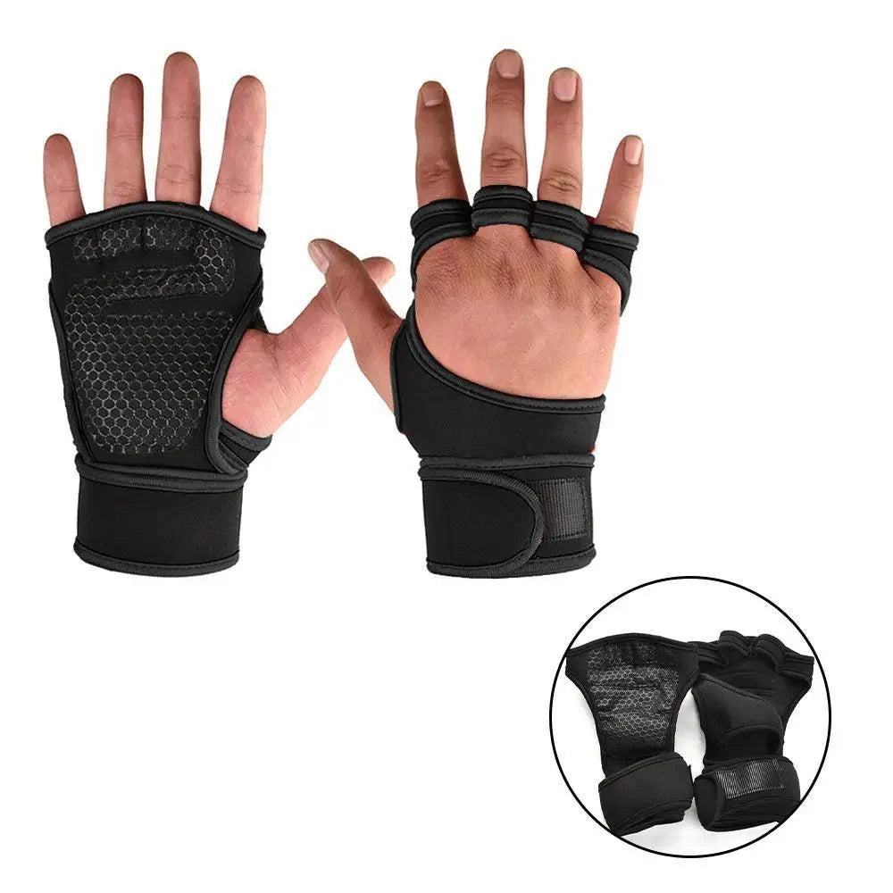 Unisex Weight Lifting Training Gloves Wrist Palm Protection Gym