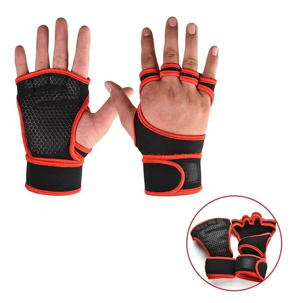 Unisex Weight Lifting Training Gloves Wrist Palm Protection Gym